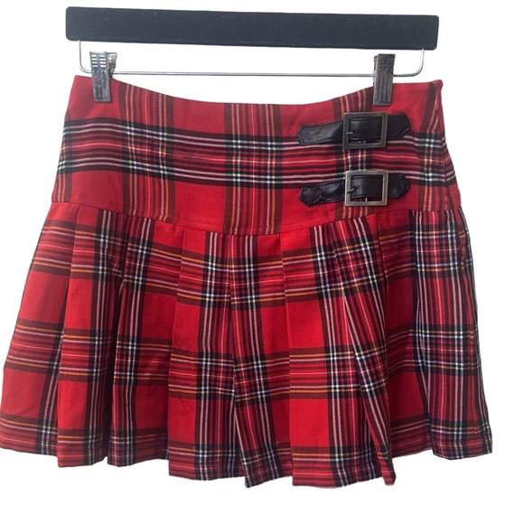 Joe Boxer Plaid Pleated Mini Skirt Sz 3 - Picture 1 of 4